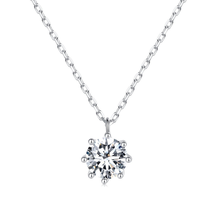 925 Sterling Silver Plated Platinum Moissanite Necklace 39+5cm for Women