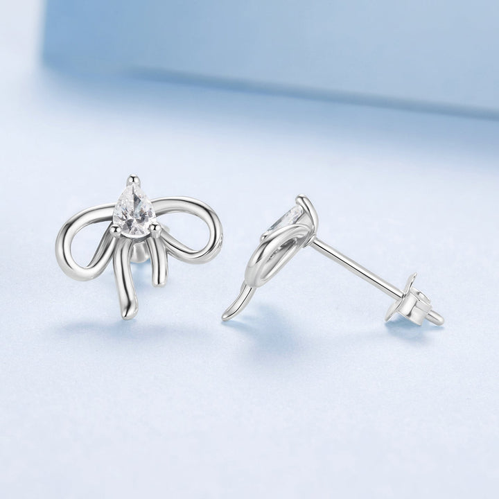 925 Sterling Silver Earrings with Pavé Setting &amp; Oxidized Finish