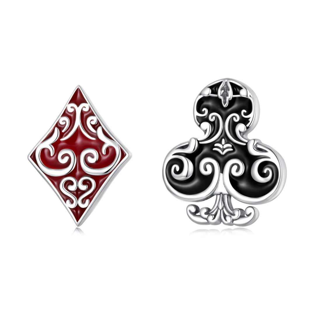 925 Sterling Silver Oxidized Enamel Plum Blossom Earrings for Women - 1.2 x 1.0 cm