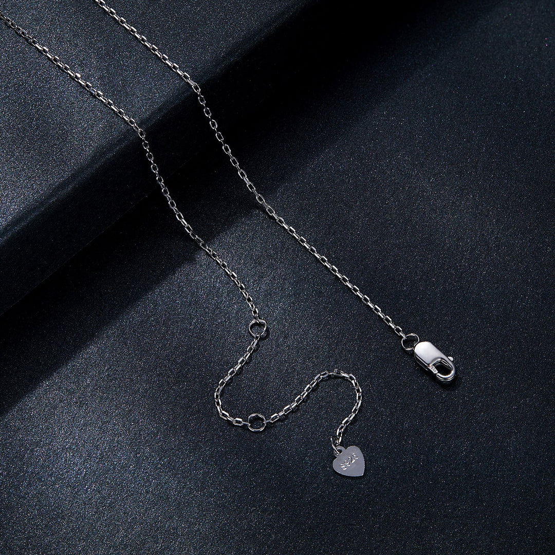 925 Sterling Silver Moissanite Pendant Necklace for Women - 45cm