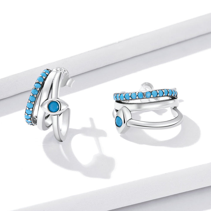 925 Sterling Silver High Quality Turquoise Earrings