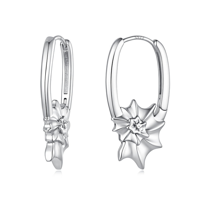 925 Sterling Silver White Gold Plated 2.7cm Hoop Earrings for Women