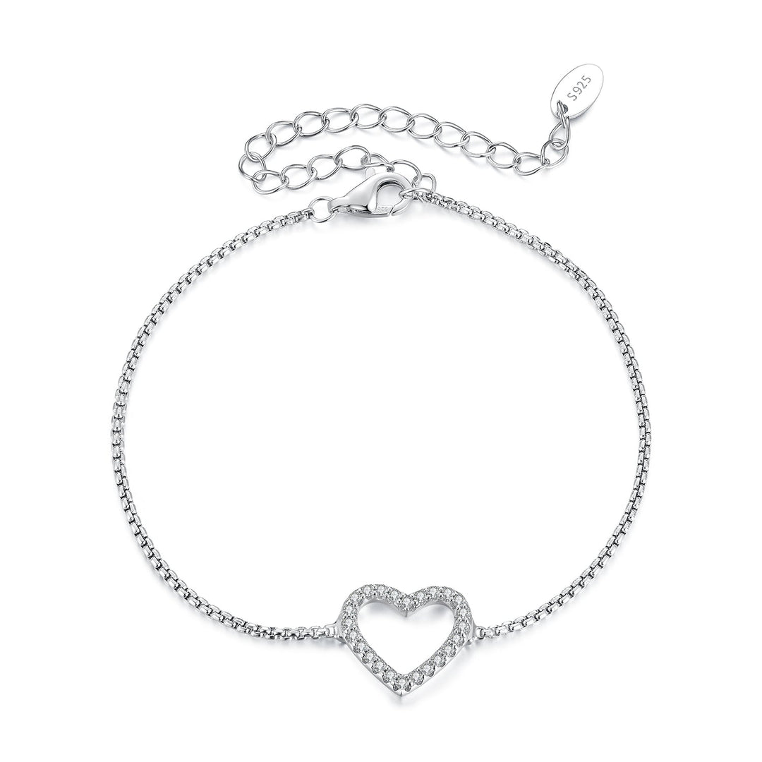 925 Sterling Silver Plated White Gold Moissanite Bracelet for Women