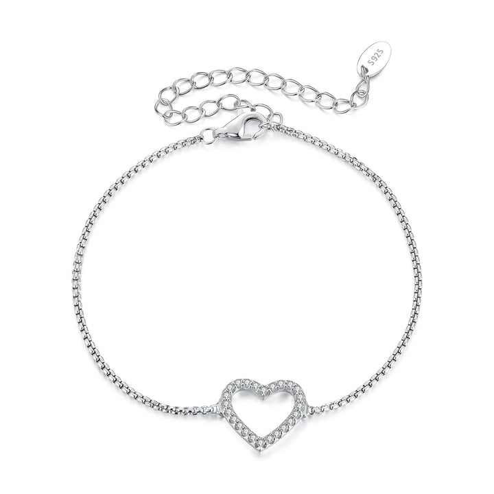 925 Sterling Silver Plated White Gold Moissanite Bracelet for Women