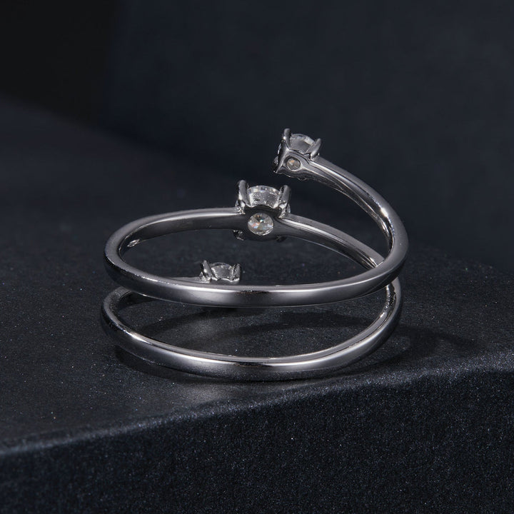 925 Sterling Silver 3mm Moissanite Ring for Women