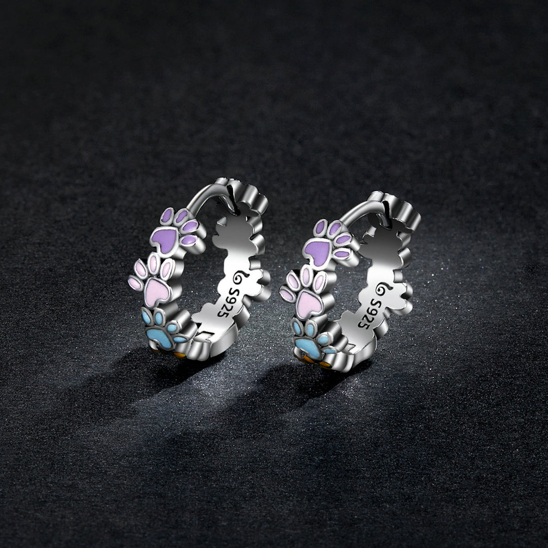 925 Sterling Silver Enamel Oxidized Silver Earrings