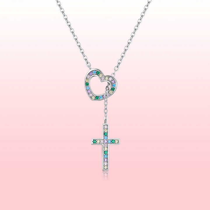 925 Sterling Silver Plated Necklace with Adjustable Length 42.5cm and CZ for Women