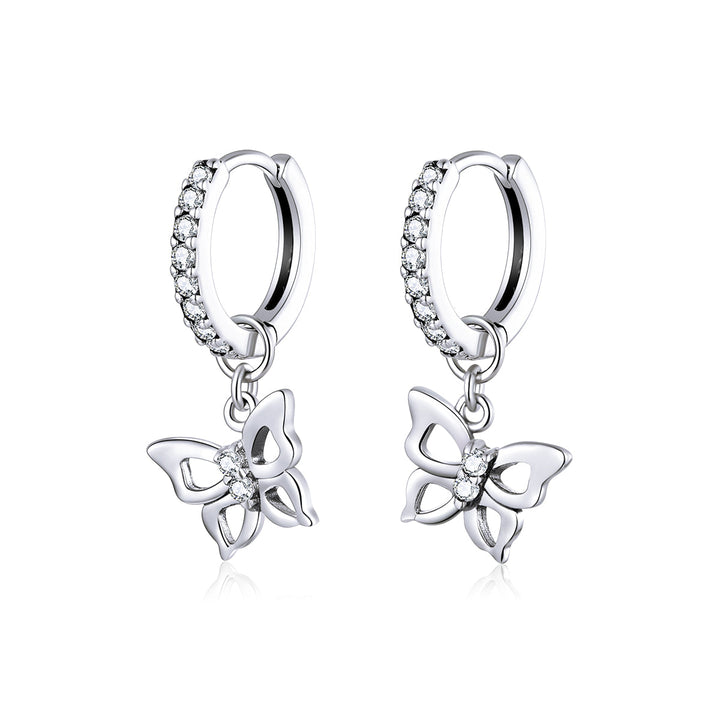 S925 Oxidized Silver Pavé Setting CZ Earrings for Women