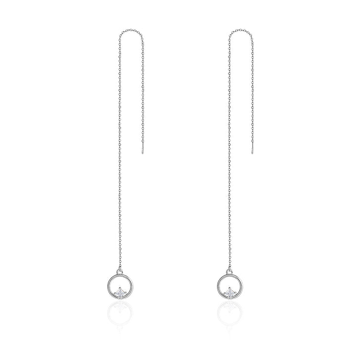 925 Sterling Silver Plated Platinum Pavé Setting CZ Earrings for Women