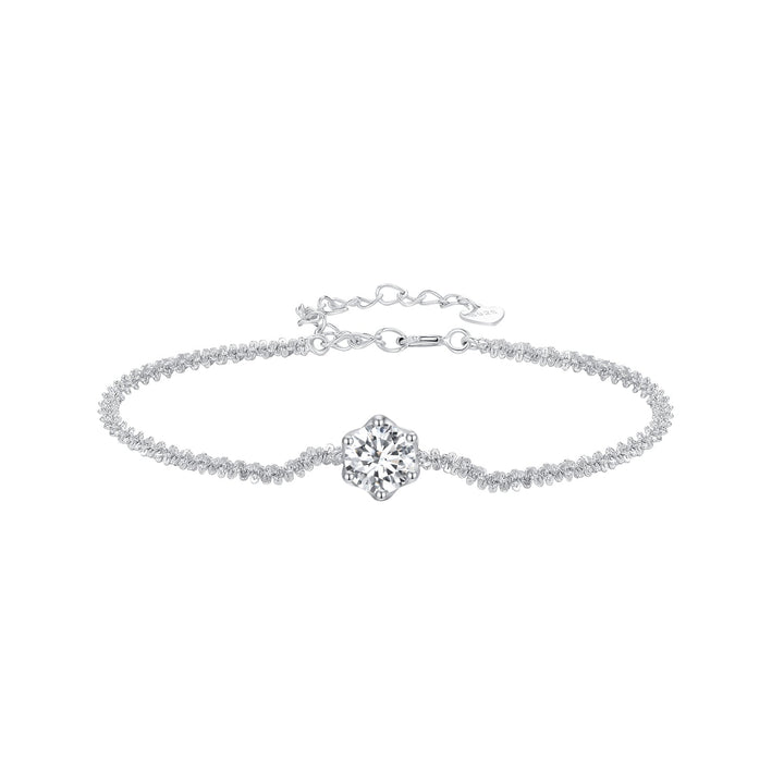 925 Sterling Silver 1 Carat Moissanite Bracelet for Women