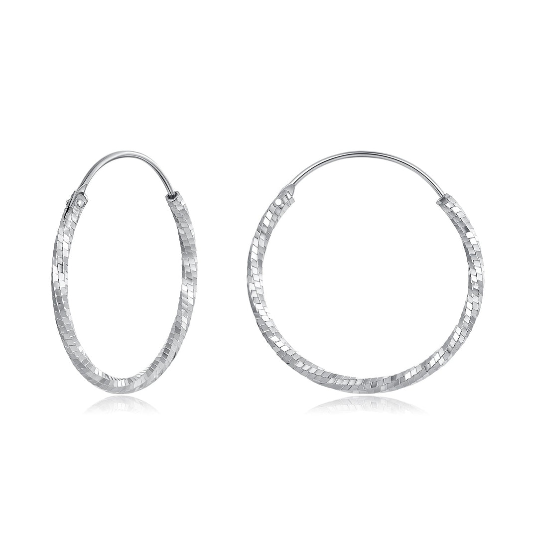 925 Sterling Silver Earrings for Women - White Gold Plated, 2.6*0.2 cm, Style L