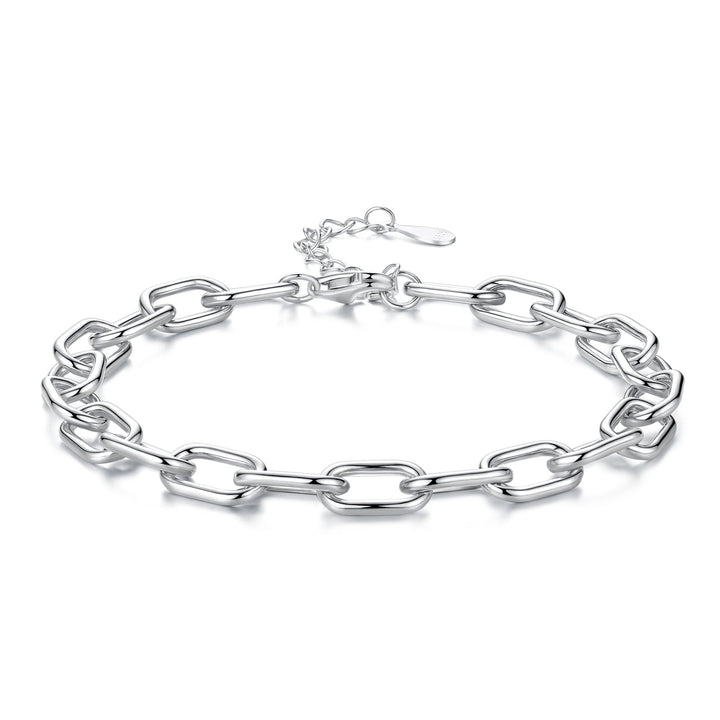 925 Sterling Silver White Gold Plated 15+6cm Adjustable Bracelet for Women