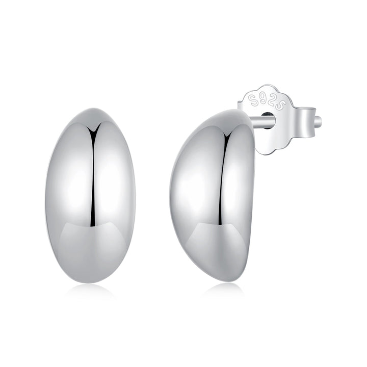 925 Sterling Silver Earrings, Size 10*5mm - Oxidized Silver for Women