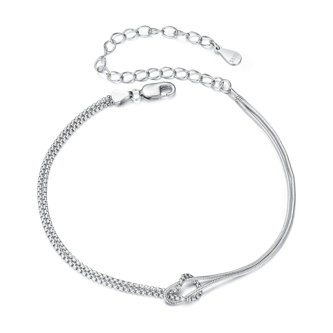 925 Sterling Silver &amp; Plated White Gold Bracelet for Women