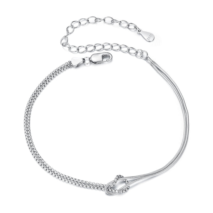 925 Sterling Silver &amp; Plated White Gold Bracelet for Women
