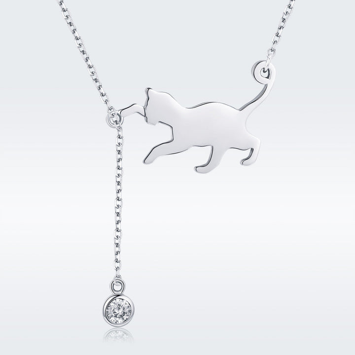 925 Sterling Silver Necklace 38-45cm with 1.4*2.5cm Pendant for Women