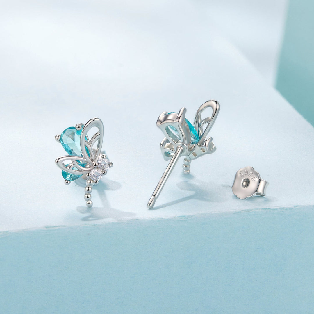 925 Sterling Silver White Gold Plated 1.0x0.7cm CZ Earrings for Women