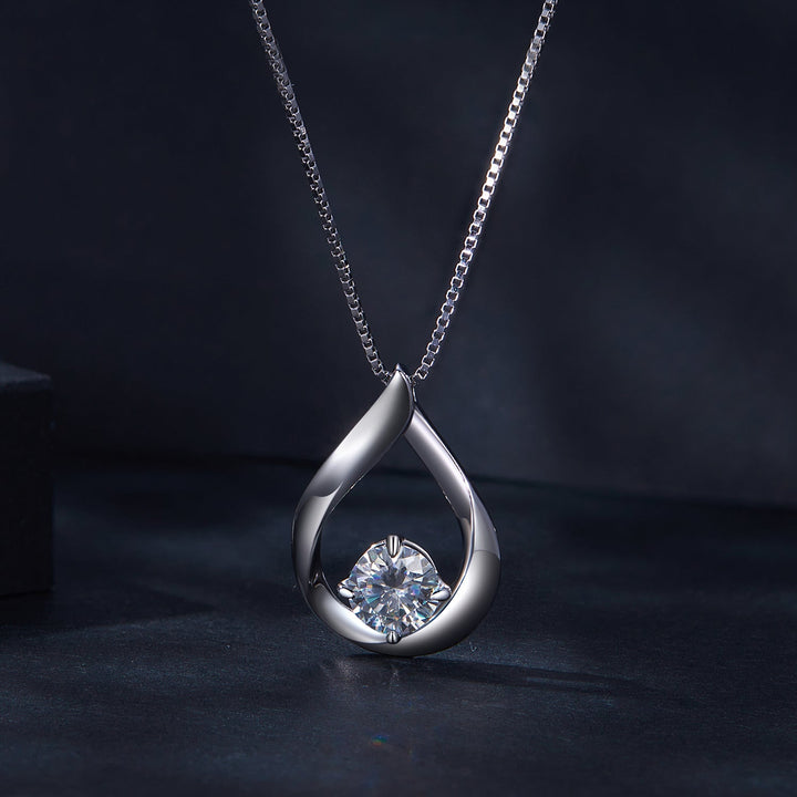 925 Sterling Silver Necklace with 1 Carat Moissanite - 400mm Length for Women