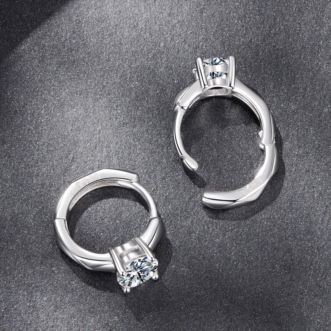 925 Sterling Silver Moissanite 0.50 Carat Earrings for Women