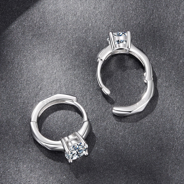 925 Sterling Silver Moissanite 0.50 Carat Earrings for Women