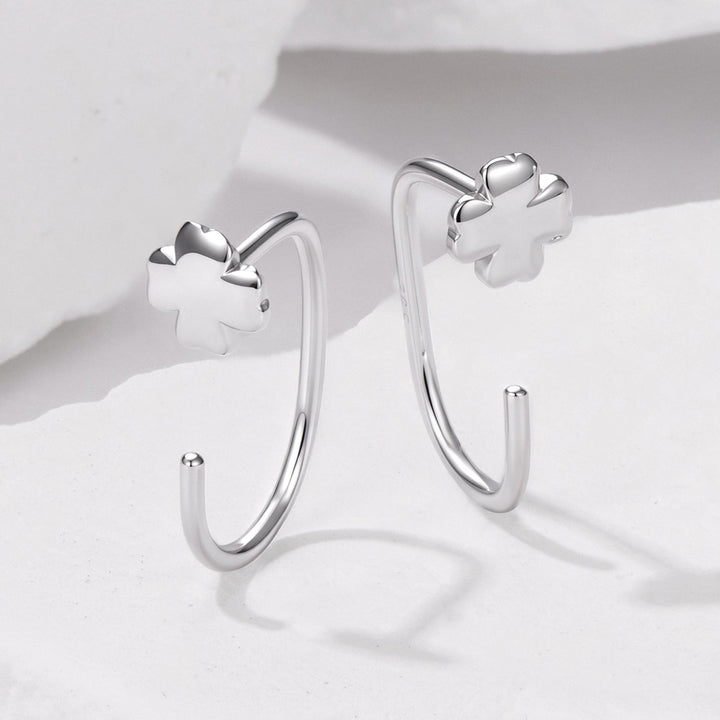 S925 Silver Brass and White Gold Plated 1.4cm Earrings for Women