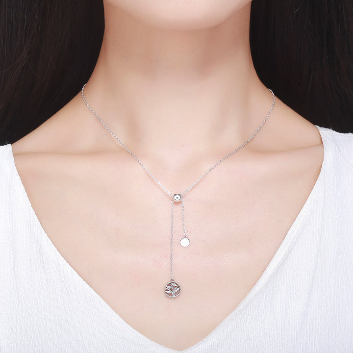 925 Sterling Silver Necklace 42CM Length with 9.5CM Pendant for Women