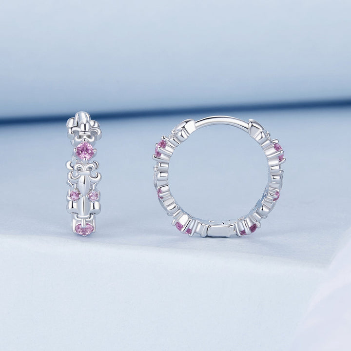 925 Sterling Silver Pavé CZ White Gold Plated Earrings for Women
