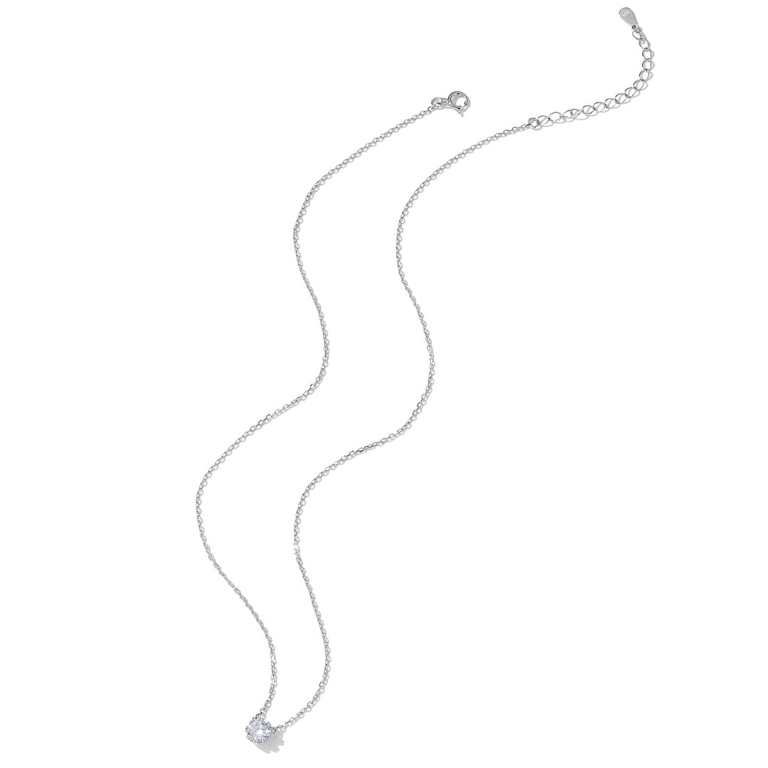 925 Sterling Silver Adjustable Necklace with CZ Pendants for Women