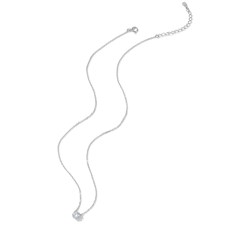925 Sterling Silver Adjustable Necklace with CZ Pendants for Women