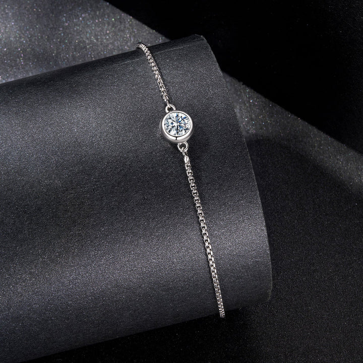925 Sterling Silver 0.50 Carat Moissanite Bracelet for Women