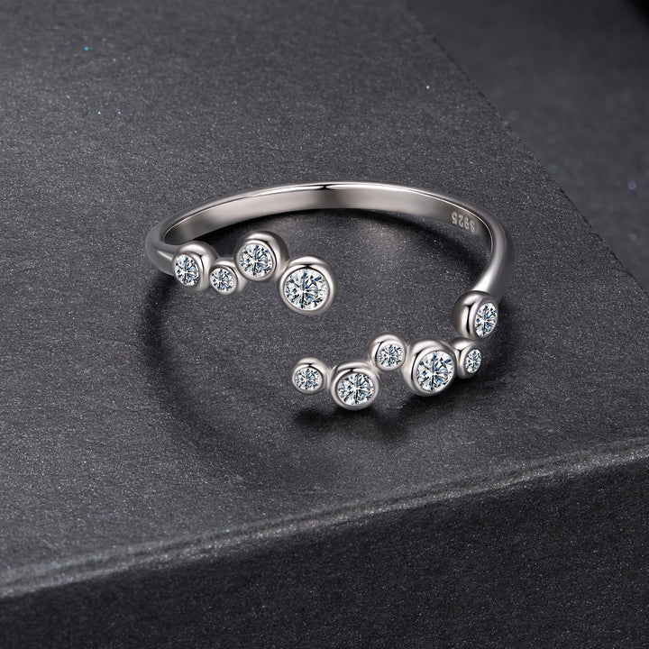 925 Sterling Silver Moissanite 0.06 Carat Ring for Women, Size E