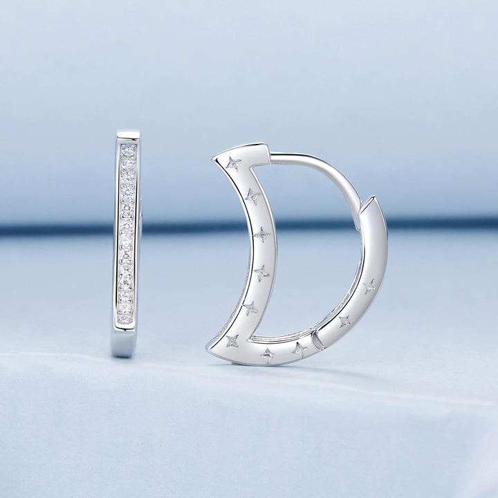 925 Sterling Silver Pave Setting CZ White Gold Plated Earrings for Women