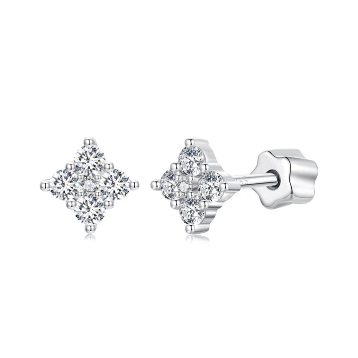 925 Sterling Silver 10mm Moissanite Earrings for Women