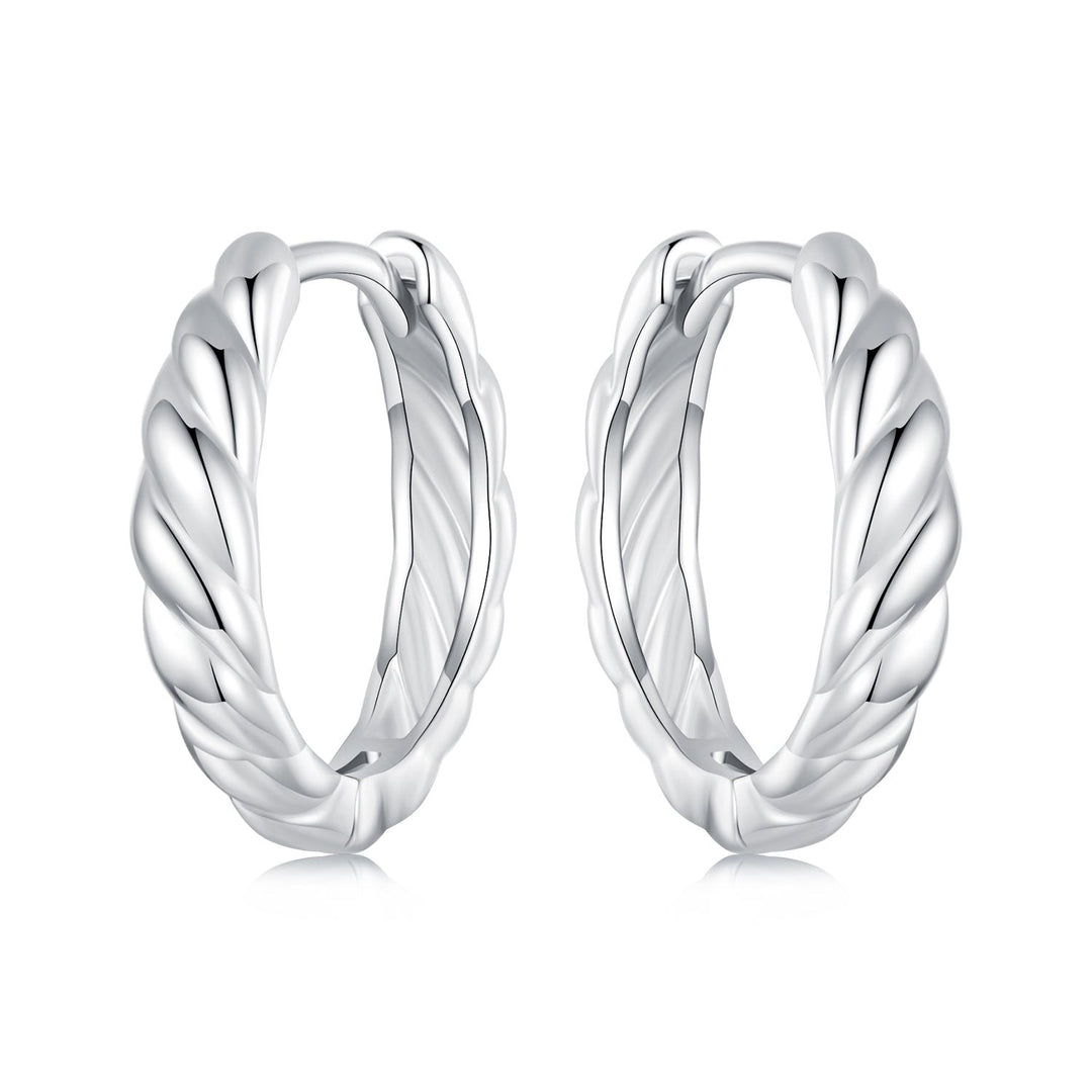 925 Sterling Silver Plated White Gold Earrings for Women - Size 11*3mm