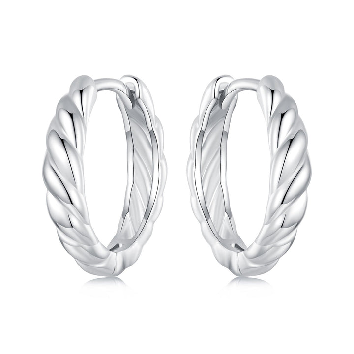 925 Sterling Silver Plated White Gold Earrings for Women - Size 11*3mm