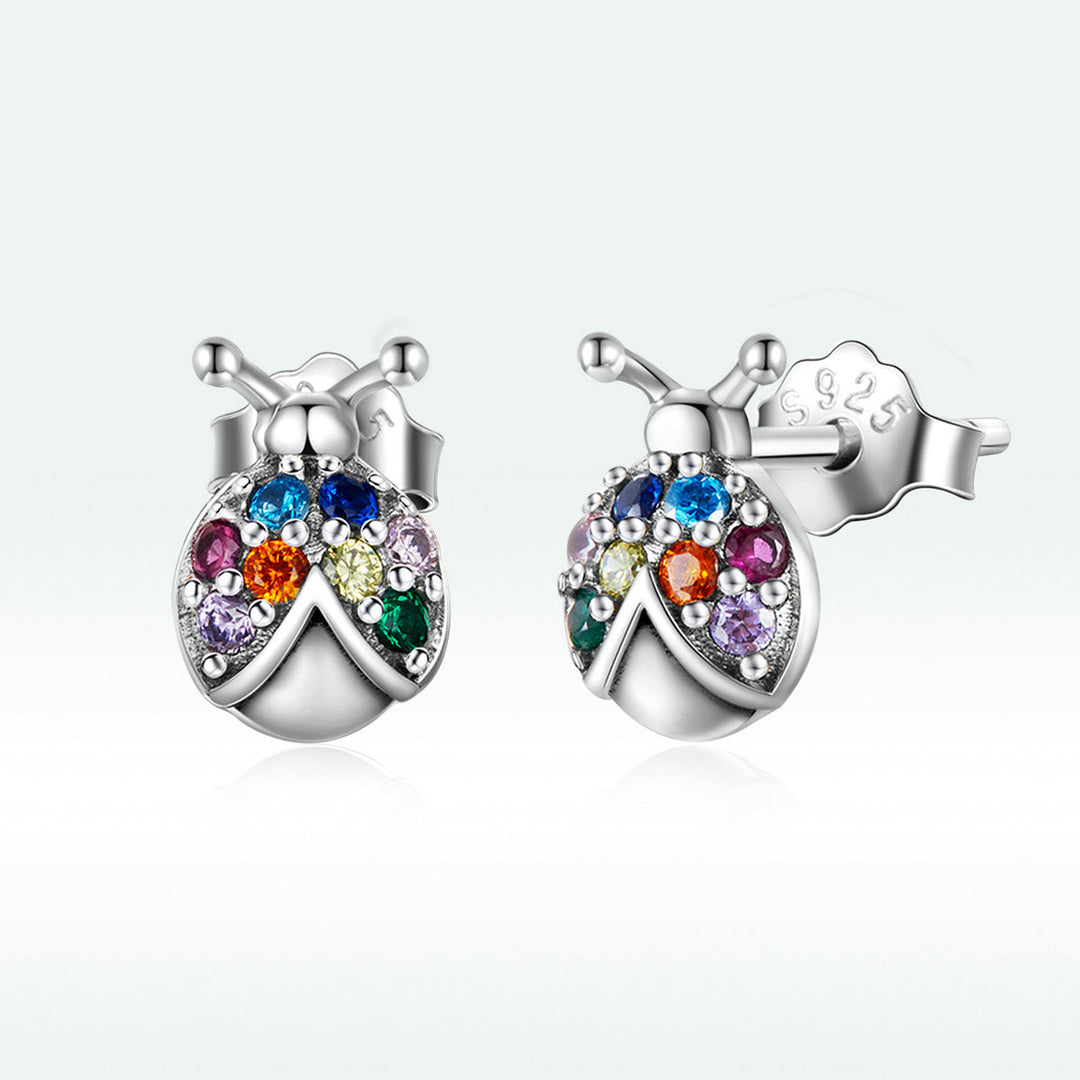 925 Sterling Silver Earrings with Oxidized Finish and Pavé Setting CZ