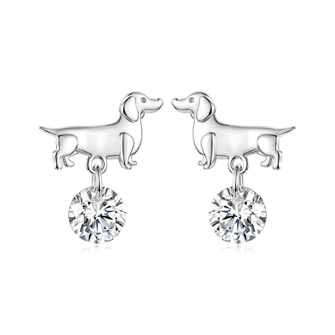 925 Sterling Silver White Gold Plated Pavé Setting CZ Earrings for Women