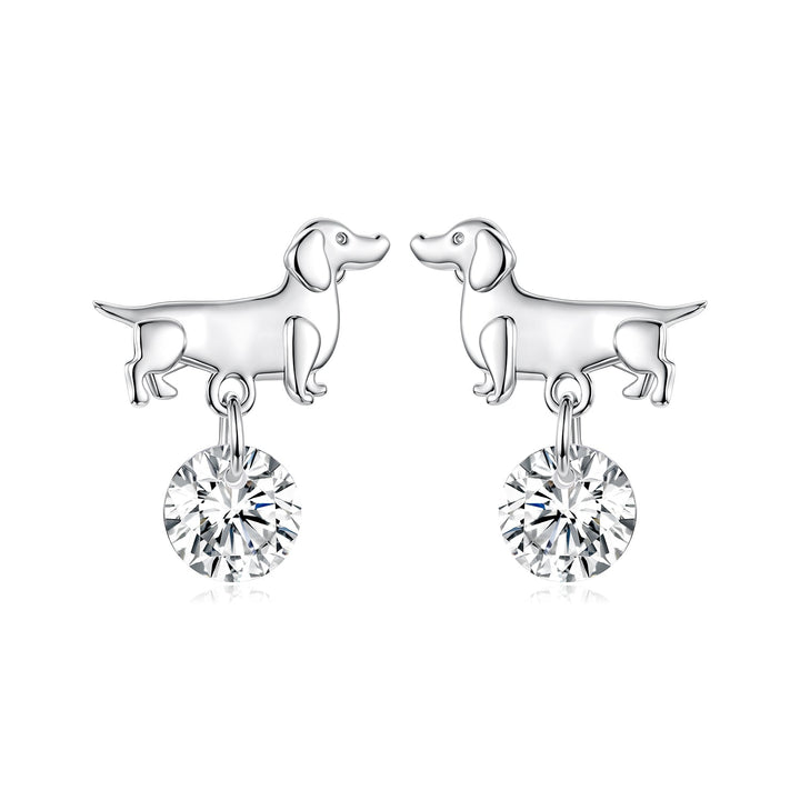 925 Sterling Silver White Gold Plated Pavé Setting CZ Earrings for Women