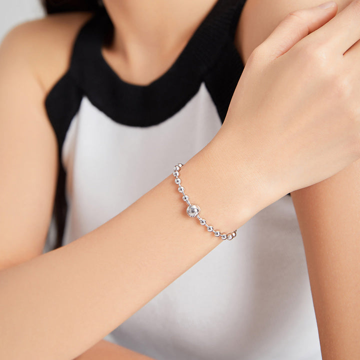 925 Sterling Silver Bracelet 17cm Oxidized &amp; Platinum Plated for Women