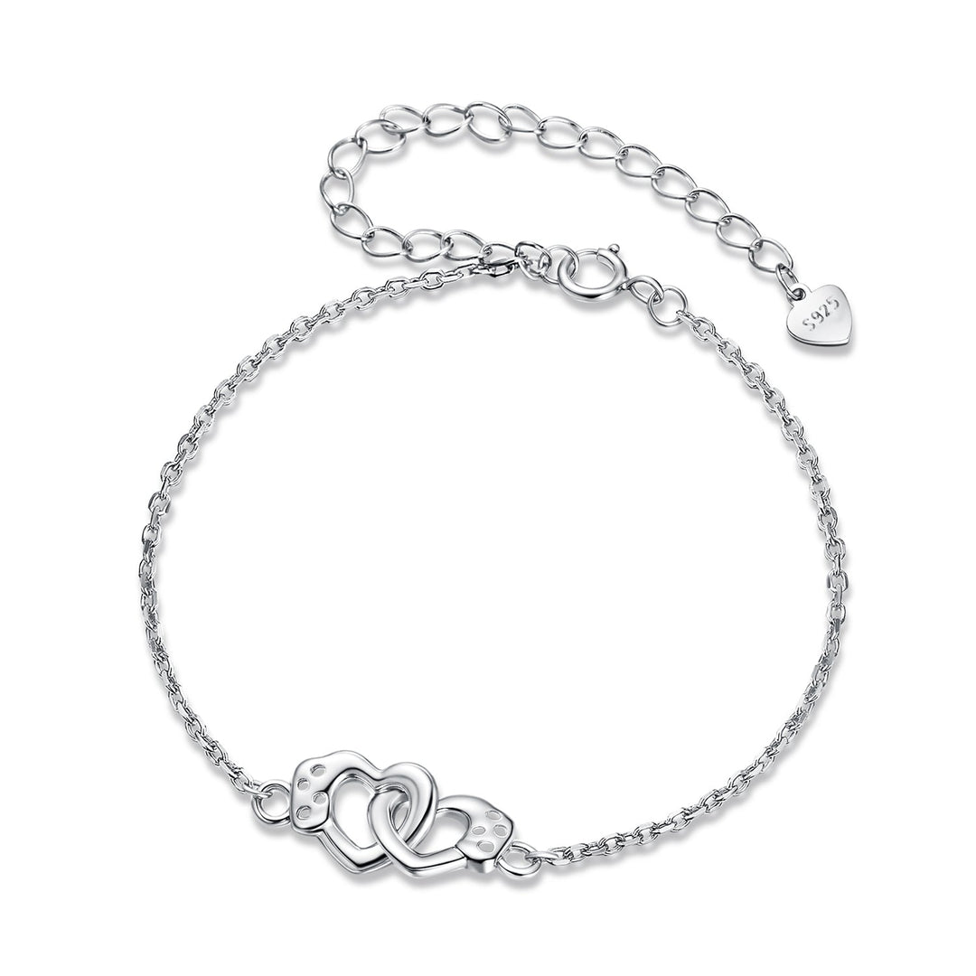 925 Sterling Silver White Gold Plated Chain Bracelet for Women