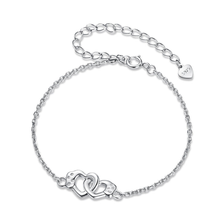 925 Sterling Silver White Gold Plated Chain Bracelet for Women