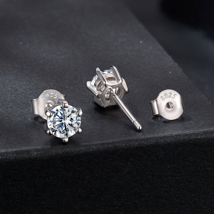 925 Sterling Silver 0.65 Carat Moissanite Earrings for Women