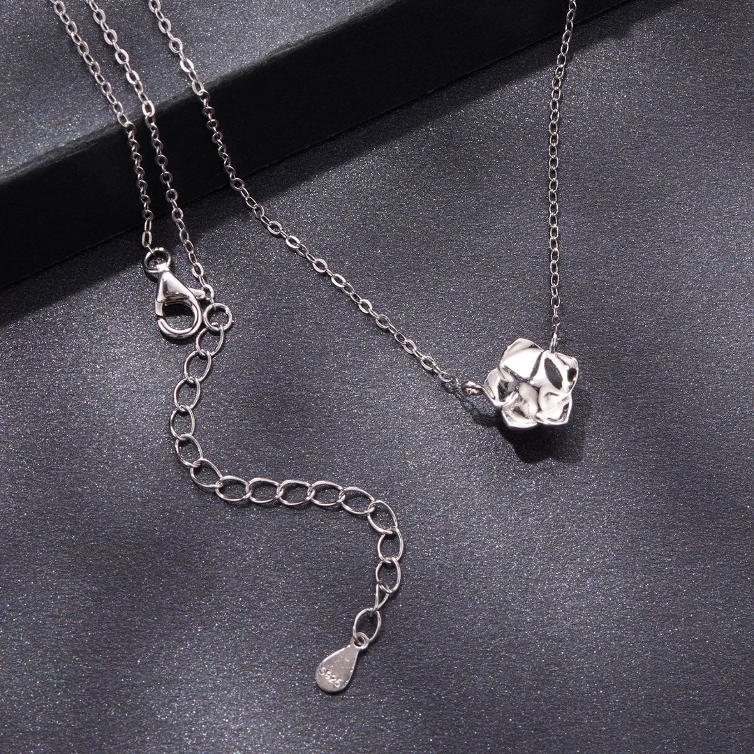 925 Sterling Silver Moissanite 0.5 Carat White Gold Plated Necklace for Women