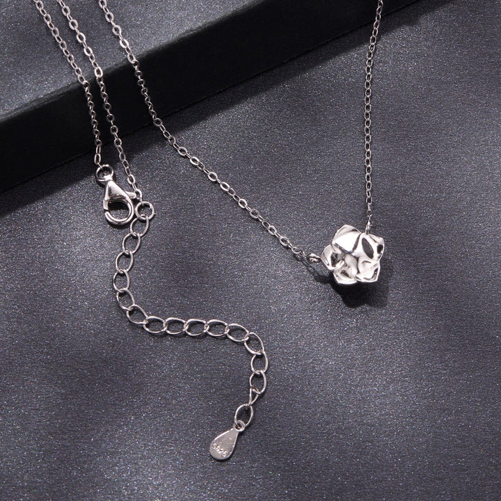 925 Sterling Silver Moissanite 0.5 Carat White Gold Plated Necklace for Women