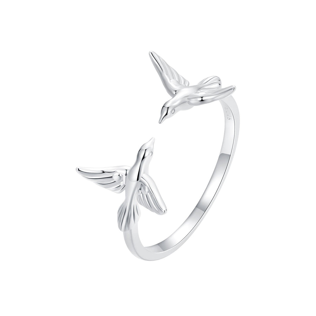 925 Sterling Silver Ring with White Gold Plating, 1.5mm Width