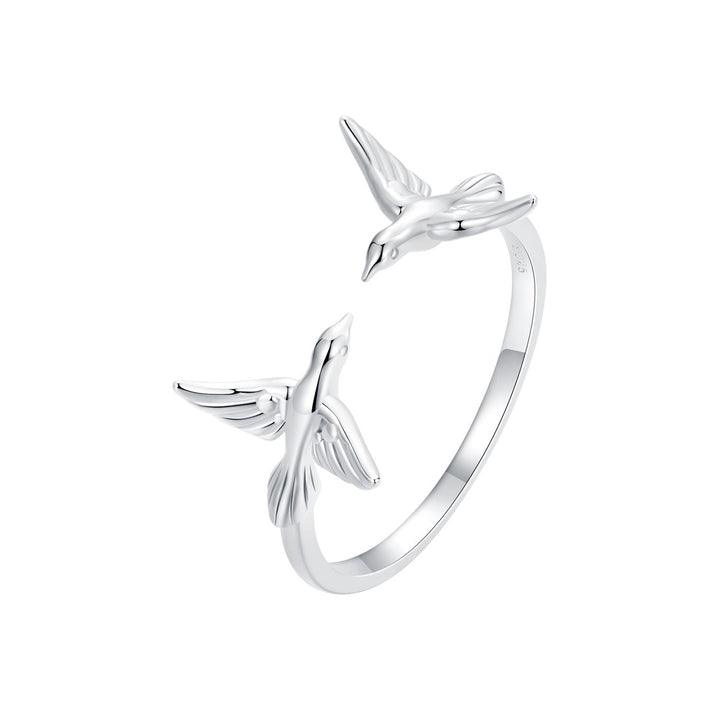 925 Sterling Silver Ring with White Gold Plating, 1.5mm Width