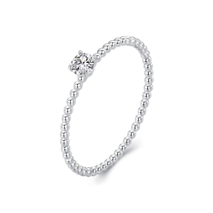 925 Sterling Silver 3mm Moissanite Ring for Women - Size 6