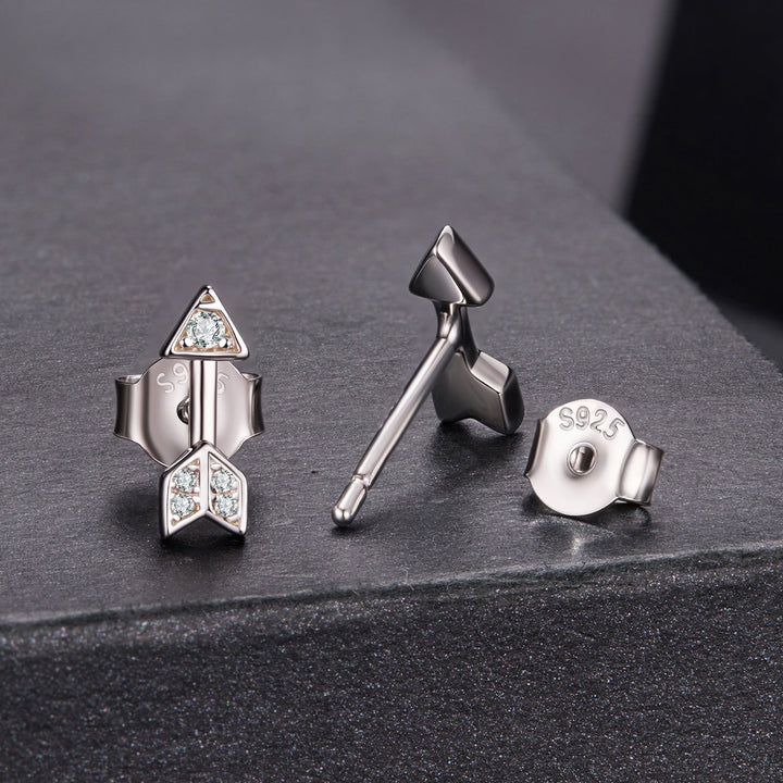 925 Sterling Silver 0.08ct and 0.12ct Moissanite Earrings in White Gold for Women