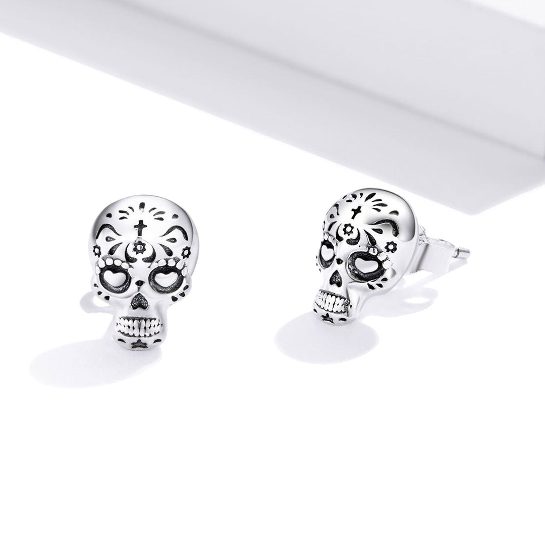 S925 Oxidized Silver Earrings Size 1*0.7cm for Women