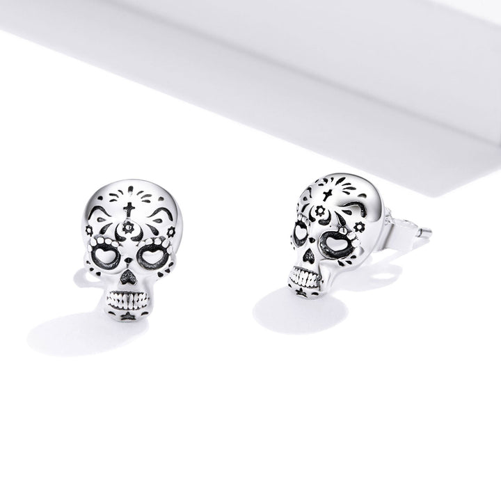 S925 Oxidized Silver Earrings Size 1*0.7cm for Women